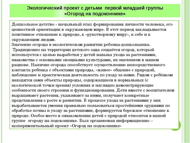 Проект "Огород на подоконнике"