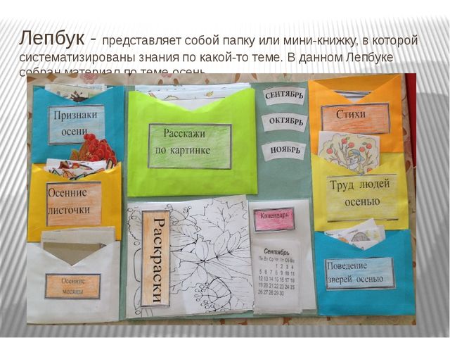 Лепбук. тематическая папка на тему Осень.