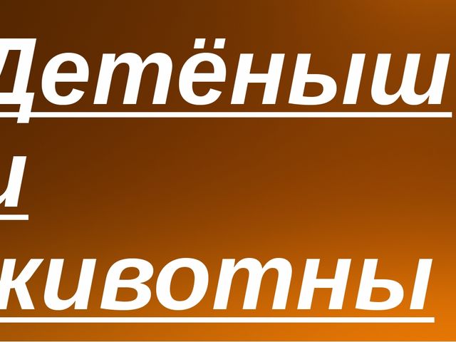 Презентация для дошкольников "Животные и их детёныши"