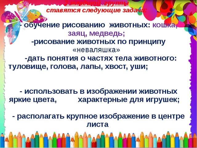 Презентация по ИЗО на тему: "Методика обучения детей рисования животных в разных возрастных группах"