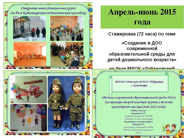 Создание современной образовательной среды в ДОУ (из опыта работы МБДОУ "Детский сад № 11" в ФСП по ФГОС ДО)