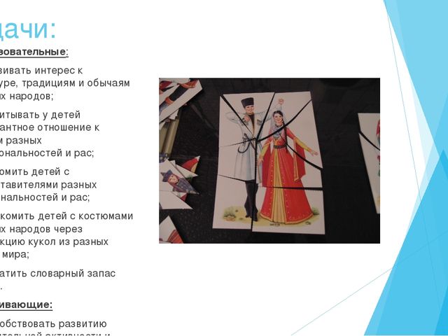 Презентация методической разработки "Разрезные картинки. Народы разных национальностей"