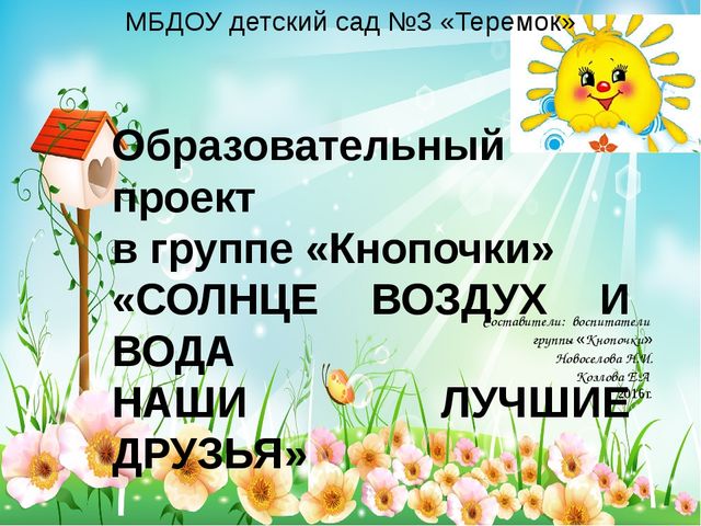 Презентация отчет проекта "Солнце, воздух и вода наши лучшие друзья"