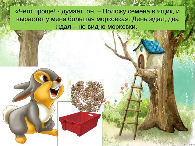 Презентация сказки "Как заяц вырастил морковку".