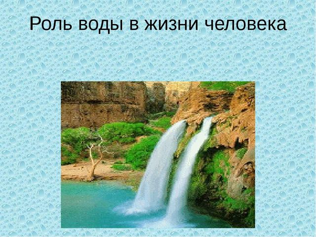 Презентация "Роль воды в жизни человека"
