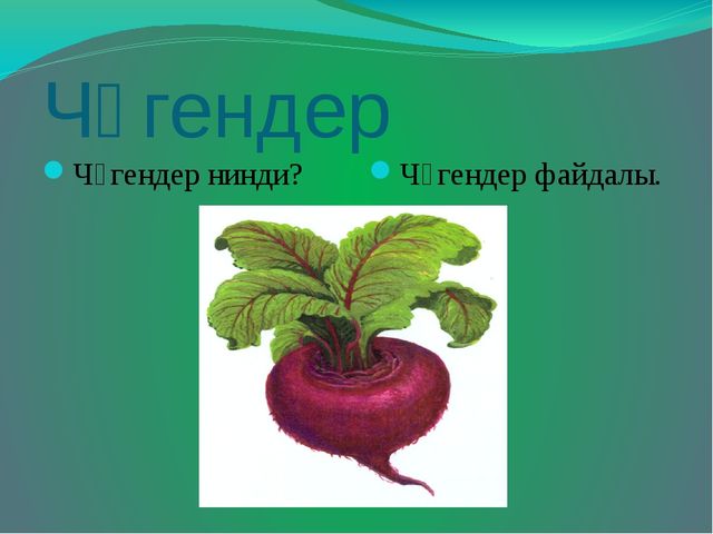 Презентация на тему "Яшелчәләр"