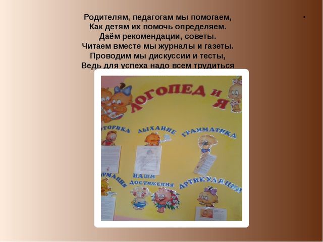 Предметно – развивающая среда логопедического кабинета