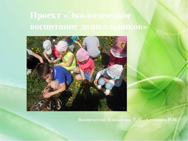Проект «Экологическое воспитание дошкольников»(старший дошкольный возраст)