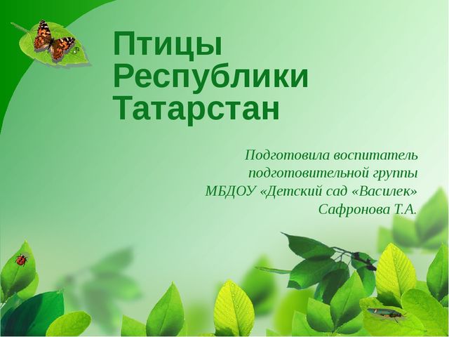 Презентация "Птицы Республики Татарстан"