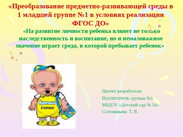 Презентация "Преобразование предметно-развивающей среды в условиях реализации ФГОС ДО"