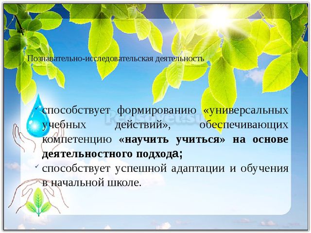 Развитие исследовательской деятельности в условиях реализации ФГОС дошкольного и начального образования. Презентация "