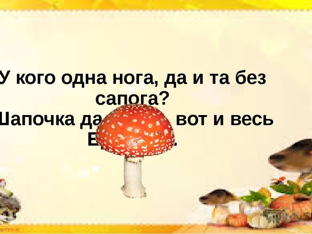Интерактивная презентация по познавательной деятельности "Грибы бывают разные"