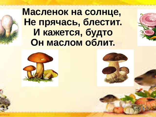 Интерактивная презентация по познавательной деятельности "Грибы бывают разные"