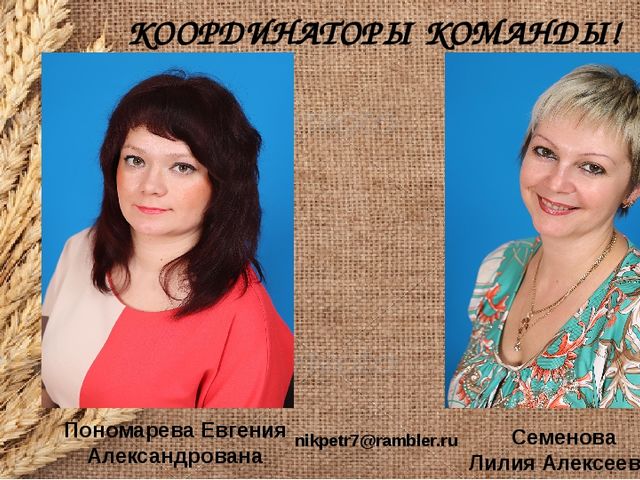Визитная карточка команды Зернышки