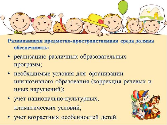 Организация развивающей предметно-пространственной среды в дошкольной организации в свете требований ФГОС
