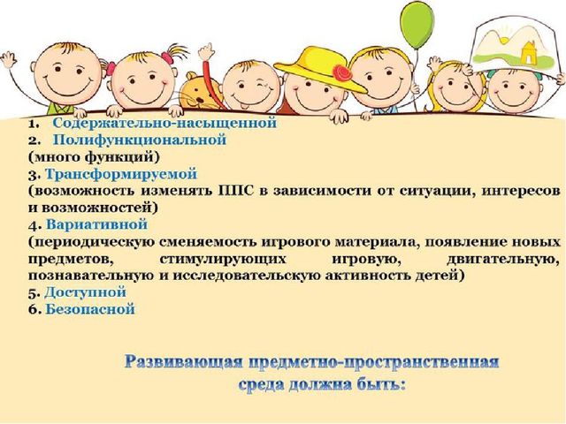 Организация развивающей предметно-пространственной среды в дошкольной организации в свете требований ФГОС
