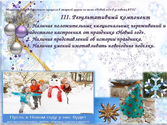 «Модель образовательного процесса в старшей группе по теме «Новый год» в условиях введения ФГОС ДО