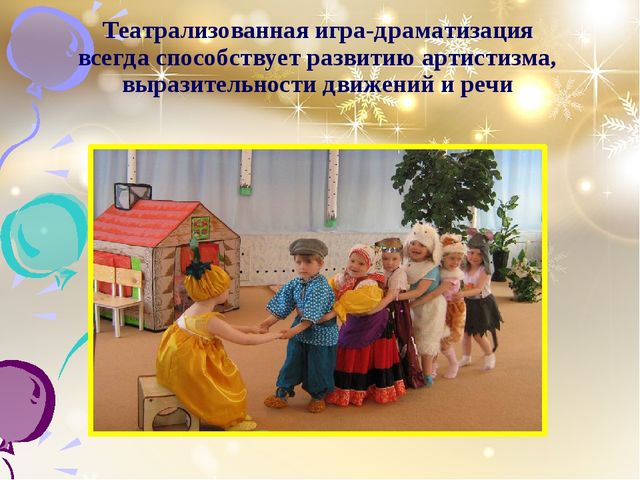 Презентация Тема: "Театрализованная игра как средство связанной речи"