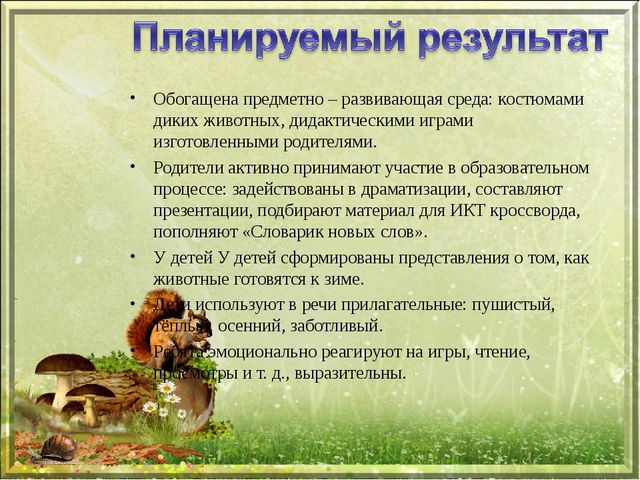 Презентация проекта "Как звери готовятся к зиме" (средняя группа)
