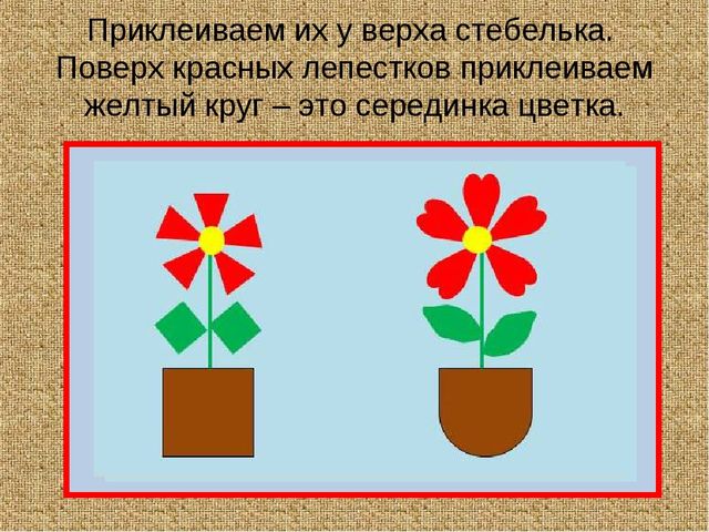 Презентация к занятию для детсада по изготовлению аппликации с использованием основных геометрических фигур