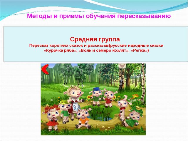 Презентация на тему "Методика пересказа сказки"