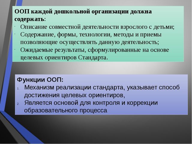 Особенности написания основной образовательной программы ДОУ