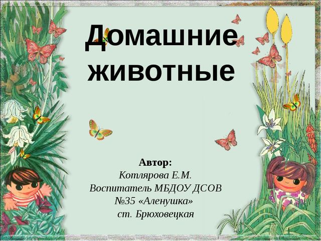 Презентация "Домашние животные и их детеныши"