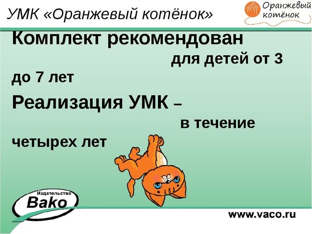 ПРОГРАММА для ДОО "Оранжевый Котенок"