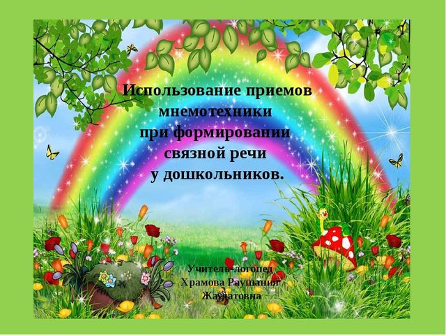 Презентация на тему "Использование приемов мнемотехники при формировании связной речи у дошкольников"