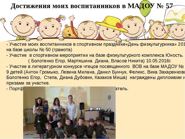 Портфолио педагога МАДОУ № 57