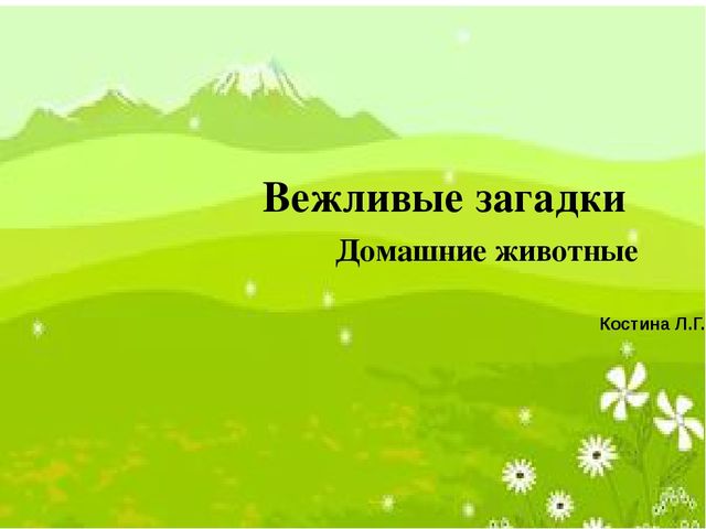 Презентация по теме "Домашние животные" для дошкольников