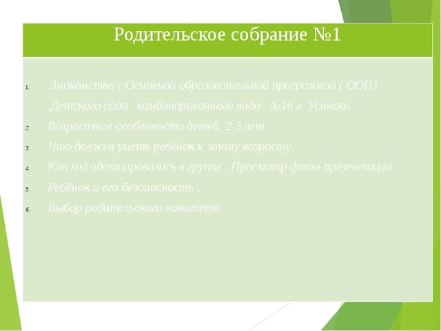 Собрание в детском саду.