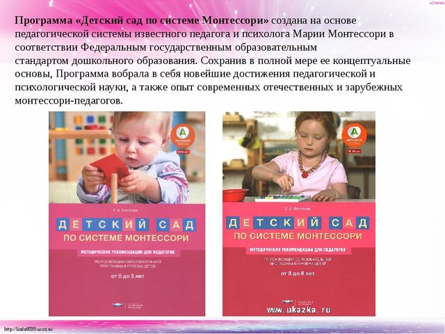 Презентация Программы «Детский сад по системе Монтессори»