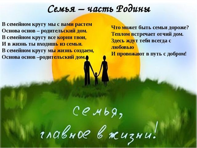 Презентация родина начинается с семьи 4 класс