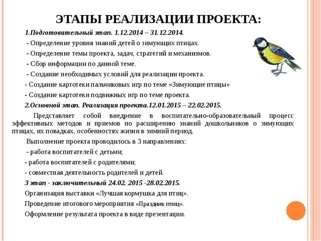 Социально-педагогический проект для первой младшей группы "Зимующие птицы"