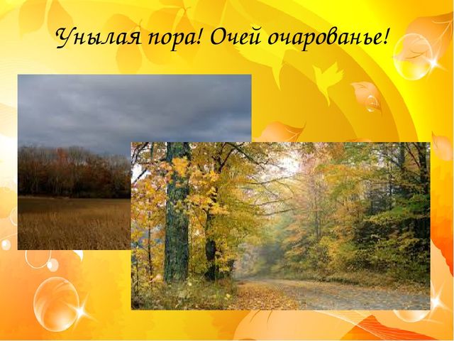 Презентация к заучиванию стихотворения А.С.Пушкина "Унылая пора" в подготовительной группе