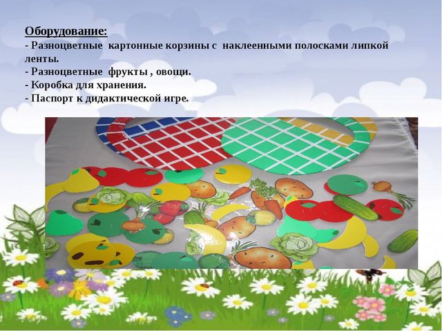 Презентация дидактической игры "Цветные корзины"
