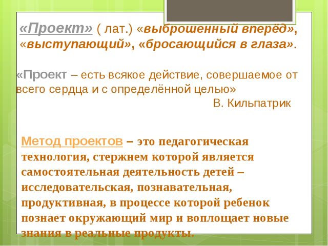 Организация системы работы по внедрению проектной деятельности в образовательный процесс