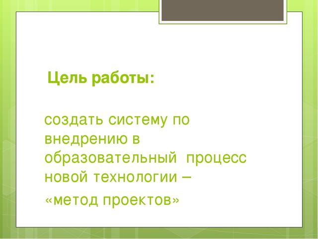 Организация системы работы по внедрению проектной деятельности в образовательный процесс