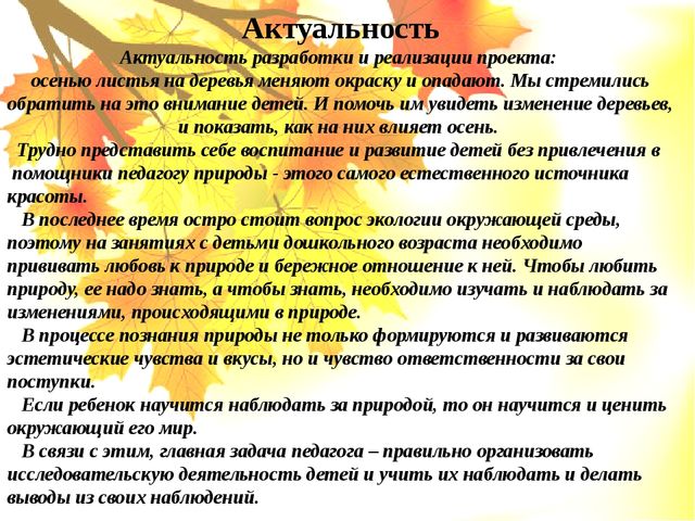 Проектная деятельность «Осенний лес» (Деревья и листочки) в средней группе