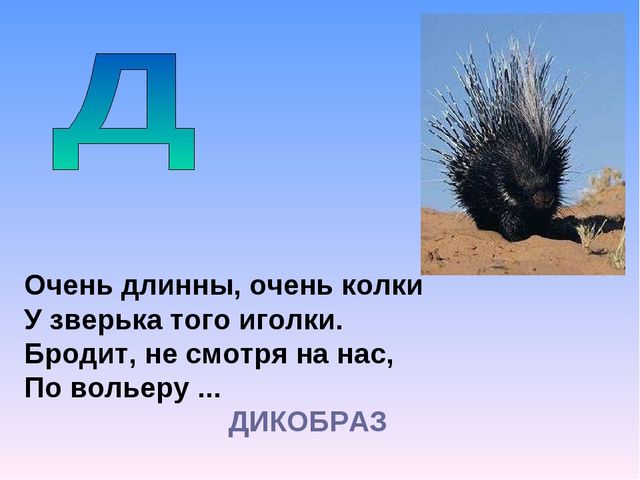 Презентация на тему "Азбука животных в стихах и загадках"