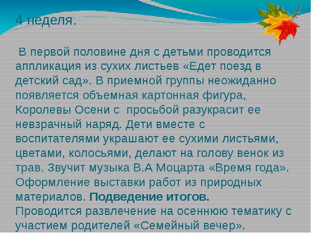 Проект в мини-центре "Золотая осень"
