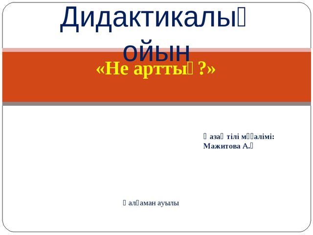 Дидактическая игра "Бір сөзбен айт"