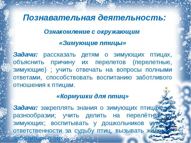 Проект с дошкольниками "Зимующие птицы"