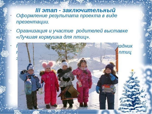 Проект с дошкольниками "Зимующие птицы"
