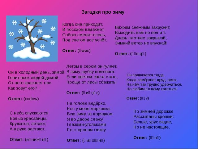 Стихи и загадки о временах года