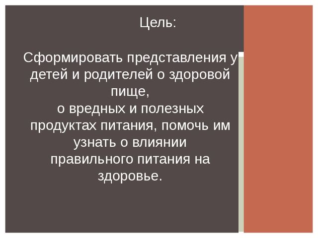 Презентация проекта "Азбука здорового питания"