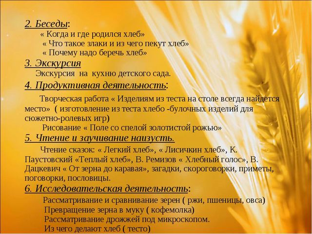 Проект: «Приключения хлебного зернышка»