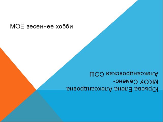 Презентация "Мое весеннее хобби"