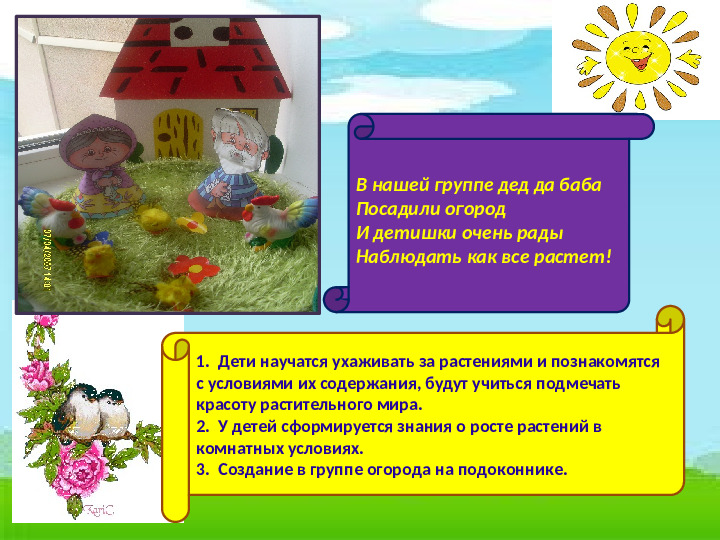 Презентация проекта детского сада «Огород на окошке»